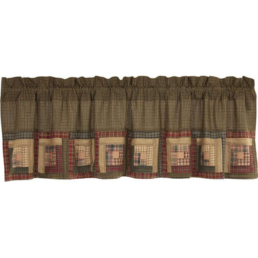 Tea Cabin Valance Log Cabin Block Border Moss Green VHC Brands - The Fox Decor